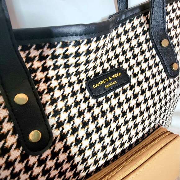 3fer ~ Cahres & Heka Tote Bag, Rebecca & Rifka Tan Wallet, Dark Brown Sunglasses - Picture 4 of 4